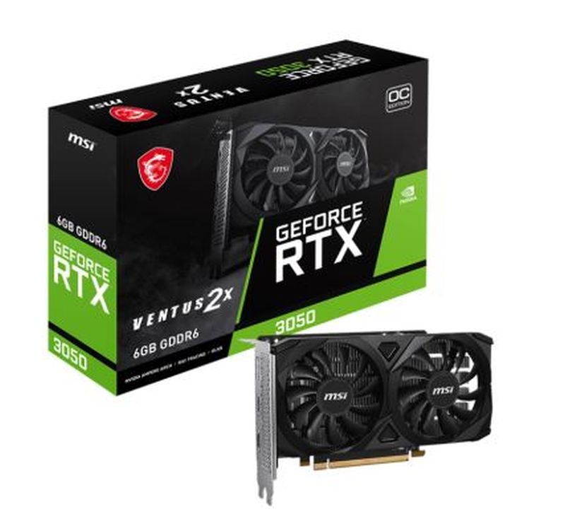 MSI TARJETA GRAFICA RTX 3050 2X E 6G OC NVIDIA 6 GB GDDR6
